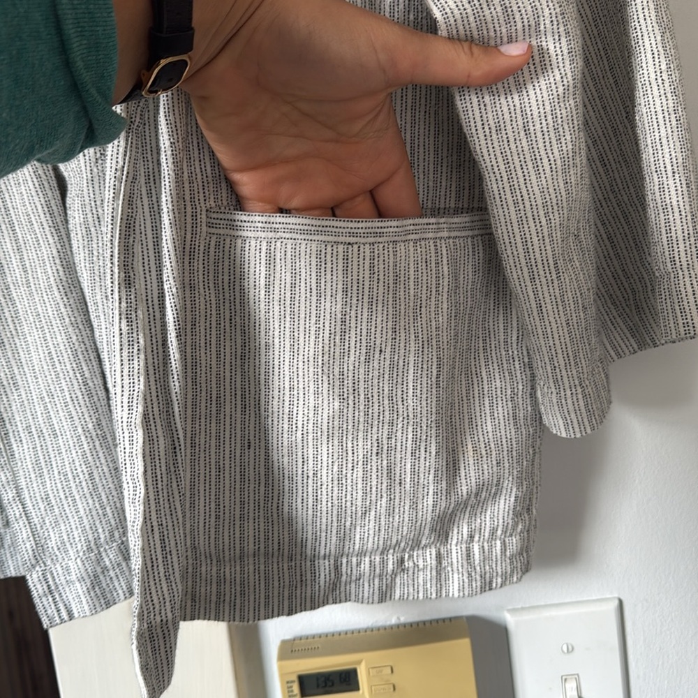 Eileen Fisher striped organic cotton/linen jacket - Picture 4 of 7